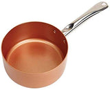 Copper Chef Batería de cocina, 9 piezas Juego de sartenes redondos; aluminio y acero con revestimiento de cerámica antiadherente Incluye tapas y accesorios para freír y asar para sartenes.