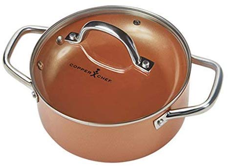Copper Chef Batería de cocina, 9 piezas Juego de sartenes redondos; aluminio y acero con revestimiento de cerámica antiadherente Incluye tapas y accesorios para freír y asar para sartenes.