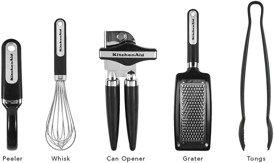 KitchenAid - Juego de herramientas y accesorios (15 piezas), color negro, Negro 17 piezas, Negro, Juego de 17 piezas, 1