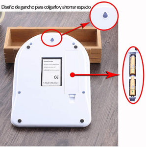 Bascula Digital de 10Kg con Alta Precision para Cocina - E T EASYTAO Balanza Portatil con Multifuncion, Fácil de Operar,Material ABS de Alta Calidad Para Alimentos Protegiendo la Salud de la Familia