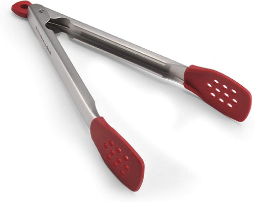 KitchenAid Silicone Tipped Stainless Steel Tongs (Red)