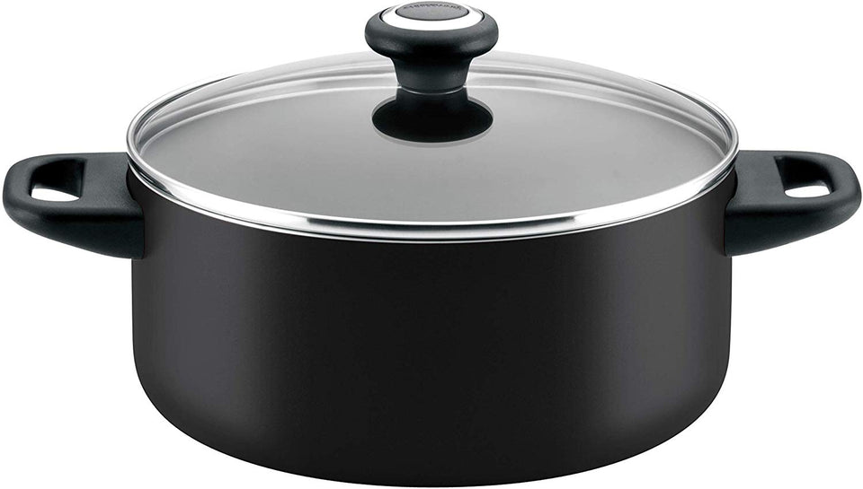 Farberware Juego de ollas y sartenes antiadherentes de alto rendimiento, 17 piezas, Negro, 1, 17