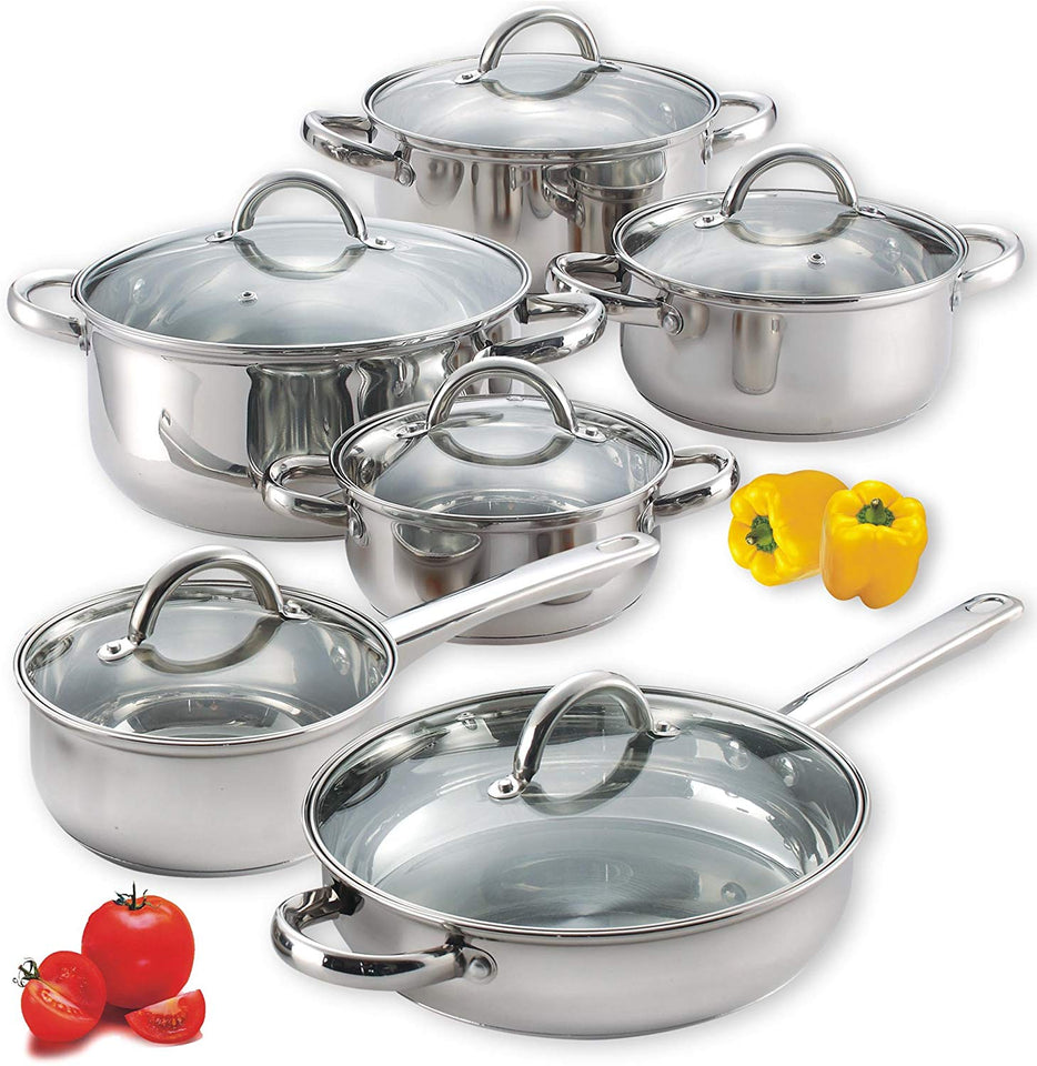 Cook N Home 12-Piece Stainless Steel Set