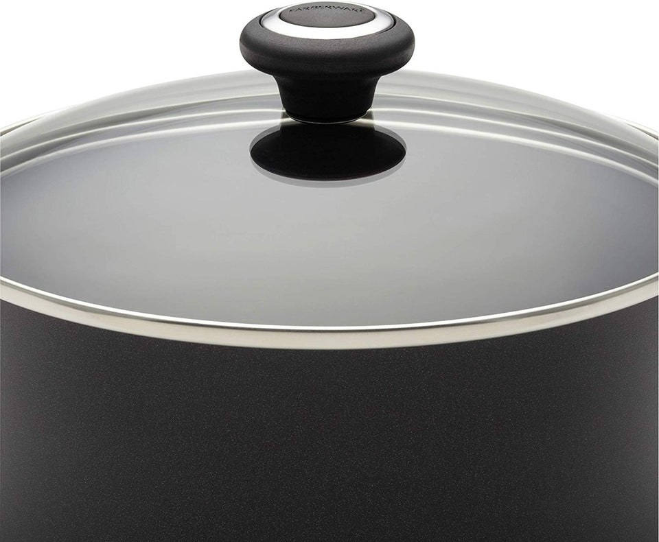 Farberware Juego de ollas y sartenes antiadherentes de alto rendimiento, 17 piezas, Negro, 1, 17